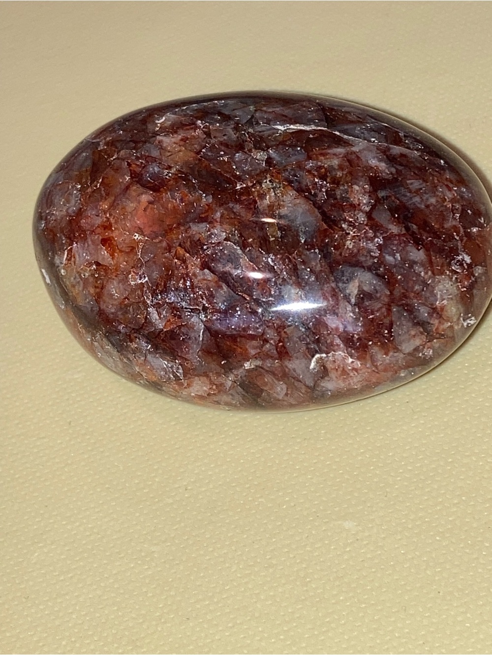 Polished Fire Quartz Red-Brown Decorative Stone Palm Stone